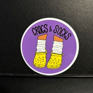 YELLOW CROCS AND SOCKS STICKER